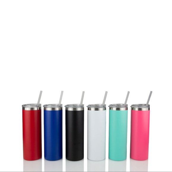 20oz POWDER COATED SKINNY TUMBLER PINK - Picture 2 of 2